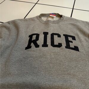 Vintage champion ⭐️ Gray RICE University  Logo Sweatshirt